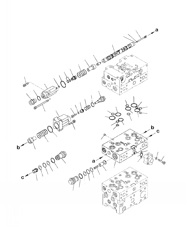 Схема запчастей Komatsu WA480-6 - H-A УПРАВЛЯЮЩ. КЛАПАН 2-Х СЕКЦИОНН. КЛАПАН (/8) ГИДРАВЛИКА