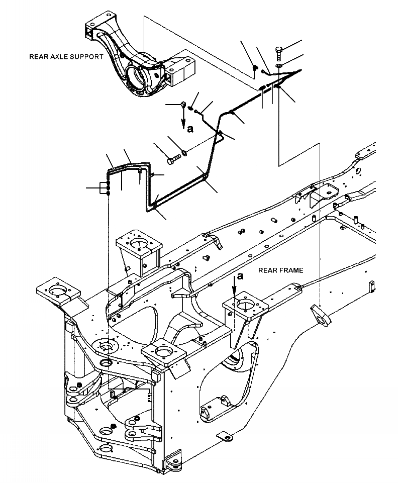 Схема запчастей Komatsu WA480-6 - J7-A УДАЛЕННАЯ СМАЗКА ЗАДН. МОСТ СУППОРТ ОСНОВНАЯ РАМА И ЕЕ ЧАСТИ