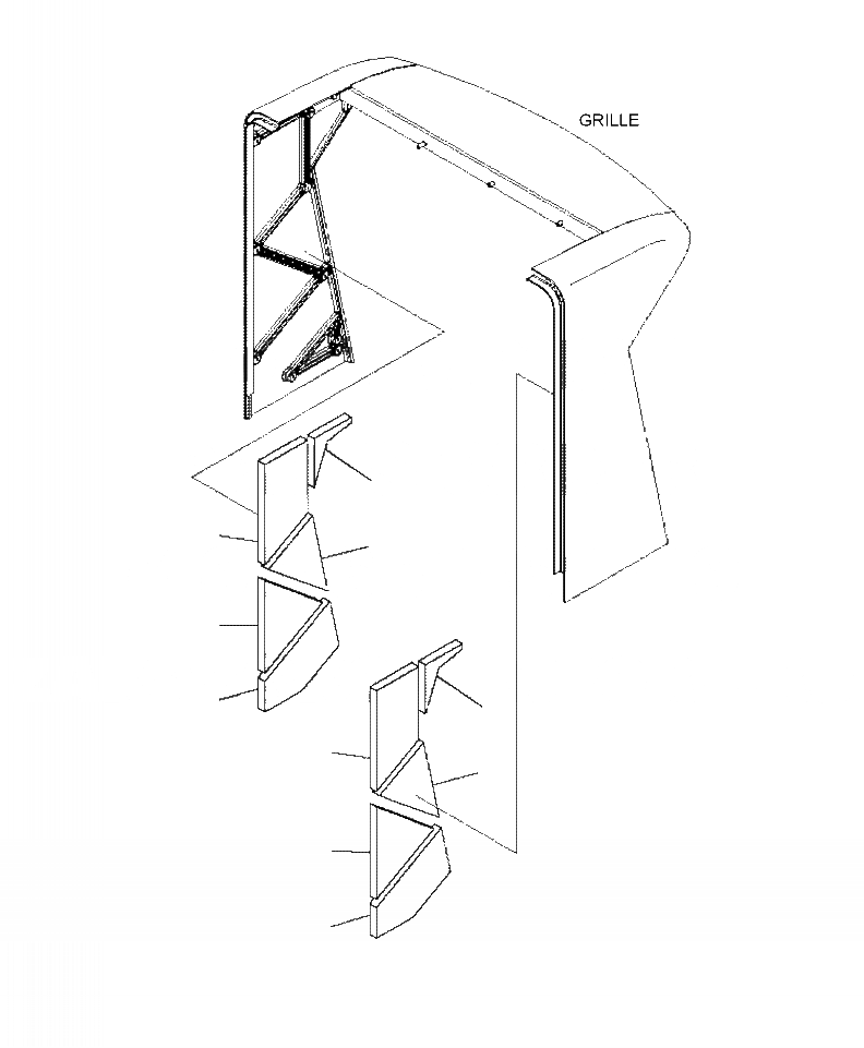 Схема запчастей Komatsu WA480-6 - M-A КАПОТ ЗАДН. РЕШЕТКА ЩИТКИ (/) ЧАСТИ КОРПУСА