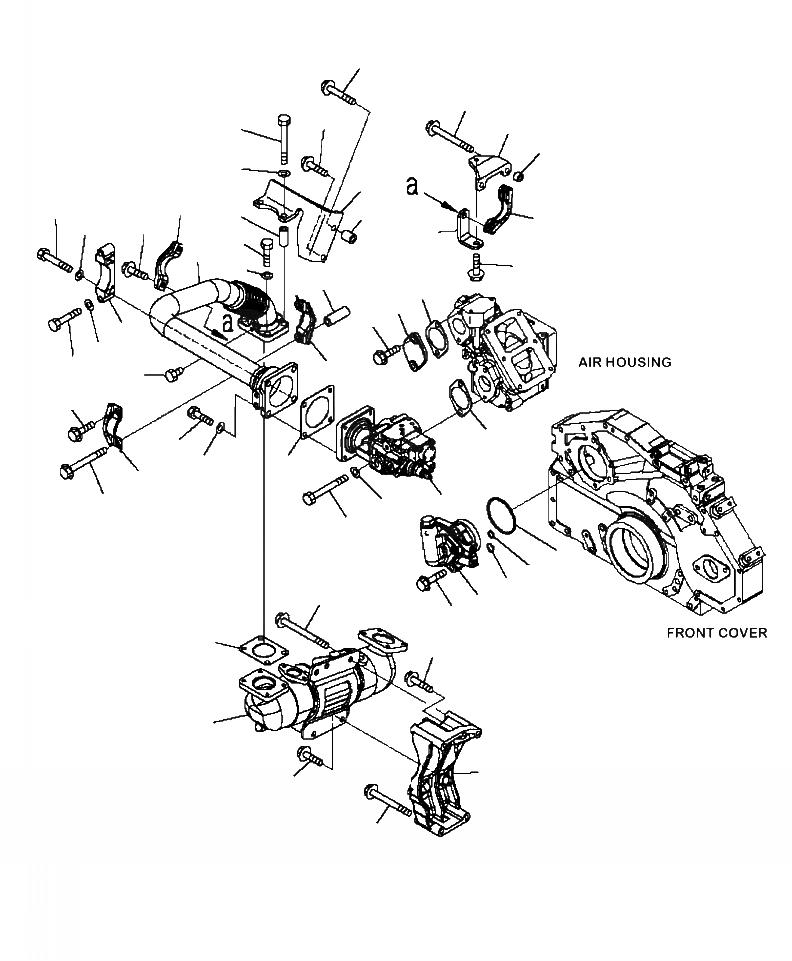 Схема запчастей Komatsu WA480-6 - A-B7B7 EGR (ВЫПУСКН. GAS RECIRCULATION) EGR КЛАПАН И ОХЛАДИТЕЛЬ КРЕПЛЕНИЕ ДВИГАТЕЛЬ
