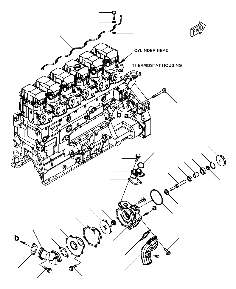 Схема запчастей Komatsu WA480-6 - A-B7A ВОДЯНАЯ ПОМПА ДВИГАТЕЛЬ