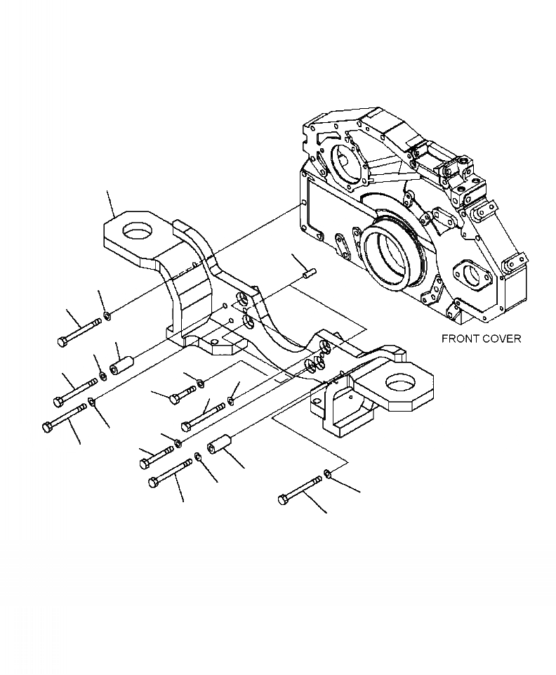 Схема запчастей Komatsu WA480-6 - A8-B7A ПЕРЕДН. КРЕПЛЕНИЕ ДВИГАТЕЛЯ ДВИГАТЕЛЬ