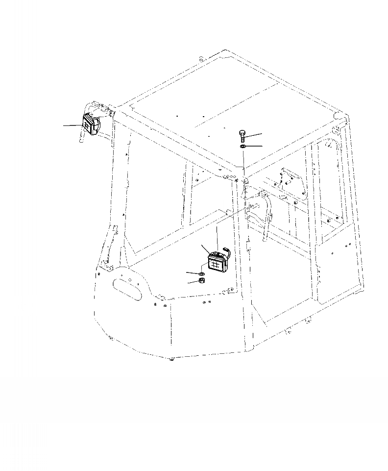 Схема запчастей Komatsu WA480-6 - E-A ПЕРЕДН. ЛАМПА РАБОЧ. ОСВЕЩЕНИЯ КРЕПЛЕНИЕED ON КАБИНА ЭЛЕКТРИКА
