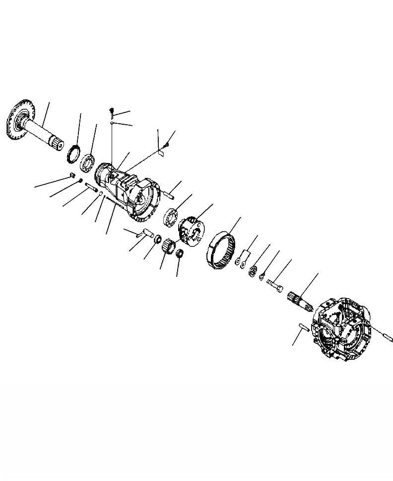 Схема запчастей Komatsu WA480-6 - F-B ЗАДН. МОСТ ПРАВ. КОНЕЧНАЯ ПЕРЕДАЧА СИЛОВАЯ ПЕРЕДАЧА И КОНЕЧНАЯ ПЕРЕДАЧА