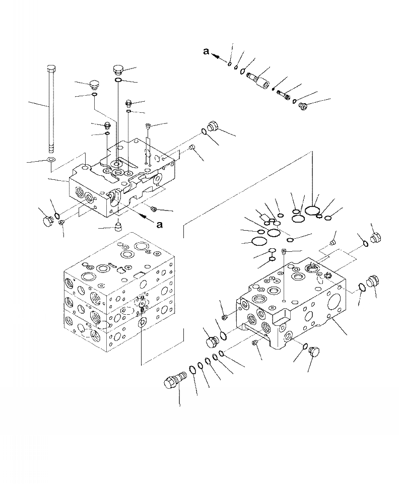 Схема запчастей Komatsu WA480-6 - H-A УПРАВЛЯЮЩ. КЛАПАН 2-Х СЕКЦИОНН. КЛАПАН (/8) ГИДРАВЛИКА