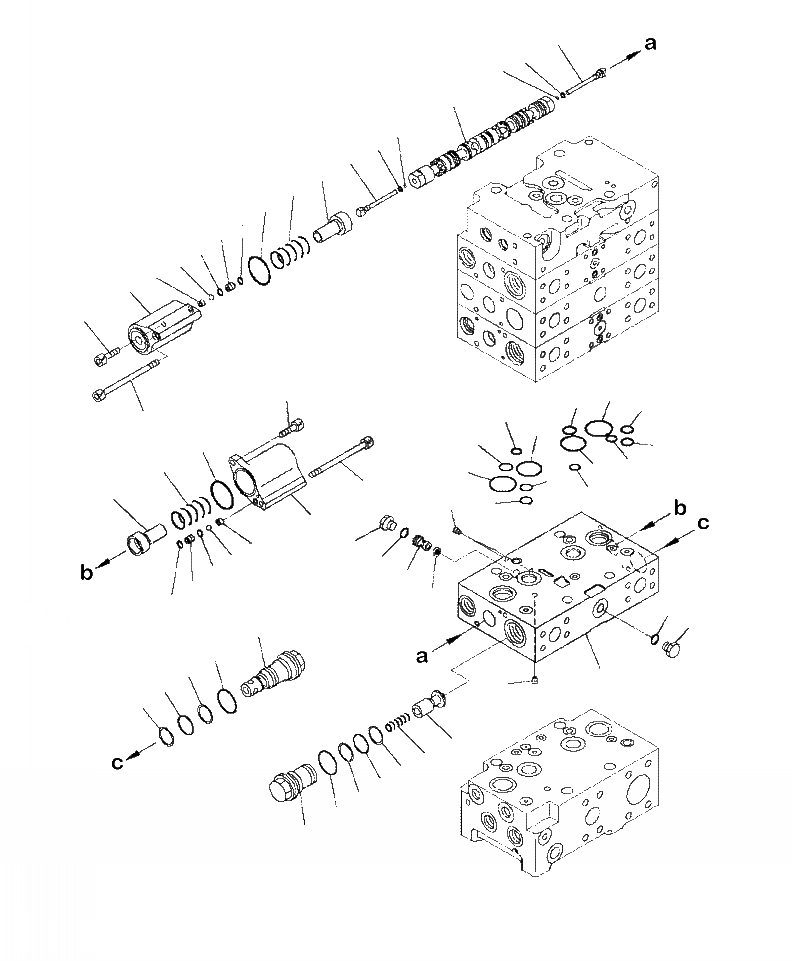 Схема запчастей Komatsu WA480-6 - H-A УПРАВЛЯЮЩ. КЛАПАН 3-Х СЕКЦИОНН. КЛАПАН (/) ГИДРАВЛИКА