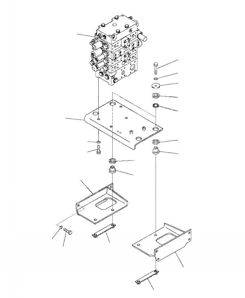 Схема запчастей Komatsu WA480-6 - H-A КРЕПЛЕНИЕ КОНТРОЛЬНОГО КЛАПАНА КОРПУС (3-Х СЕКЦИОНН. КЛАПАН) ГИДРАВЛИКА