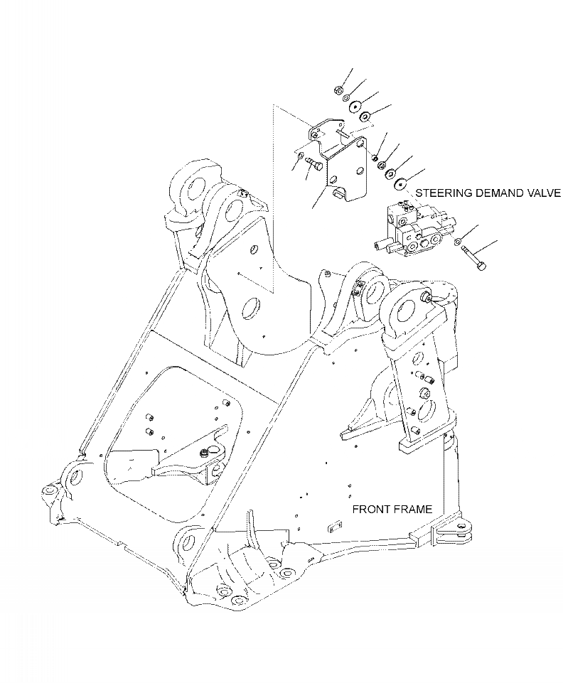 Схема запчастей Komatsu WA480-6 - H-A КРЕПЛЕНИЕ КЛАПАНА РУЛЕВ. УПРАВЛЕНИЯ ГИДРАВЛИКА