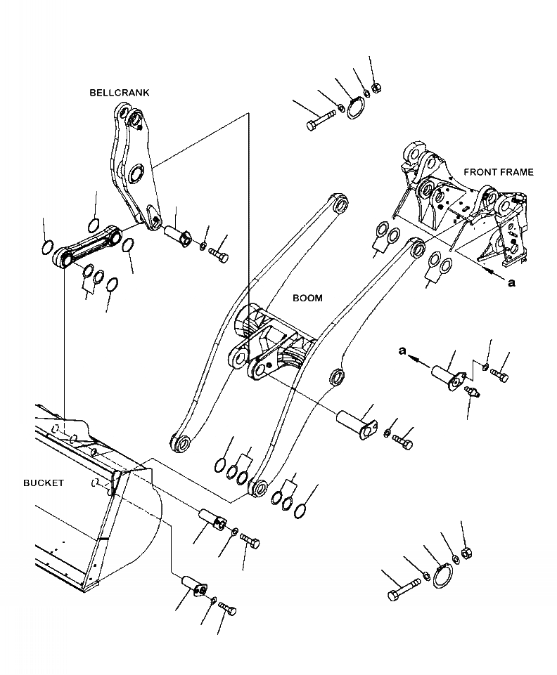 Схема запчастей Komatsu WA480-6 - T-A СТРЕЛА И BELL CRANK КРЕПЛЕНИЕ РАБОЧЕЕ ОБОРУДОВАНИЕ