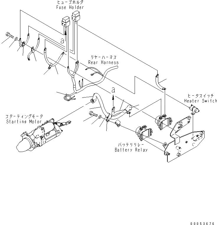 Схема запчастей Komatsu WA480-6 - ЗАДН. Э/ПРОВОДКА (WIRE) ЭЛЕКТРИКА