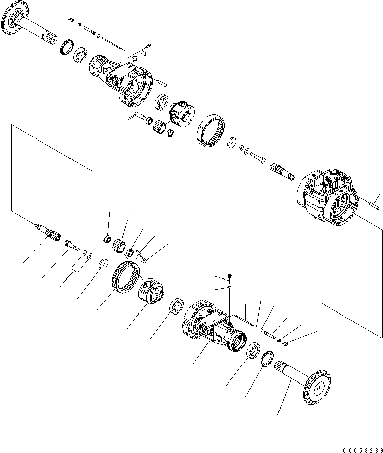 Схема запчастей Komatsu WA480-6 - ПЕРЕДНИЙ МОСТ (КОНЕЧНАЯ ПЕРЕДАЧА) (ЛЕВ.) СИЛОВАЯ ПЕРЕДАЧА И КОНЕЧНАЯ ПЕРЕДАЧА