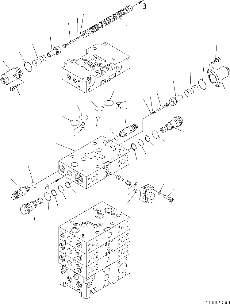 Схема запчастей Komatsu WA480-6 - ОСНОВН. КЛАПАН (3-Х СЕКЦИОНН.) (9/) ГИДРАВЛИКА