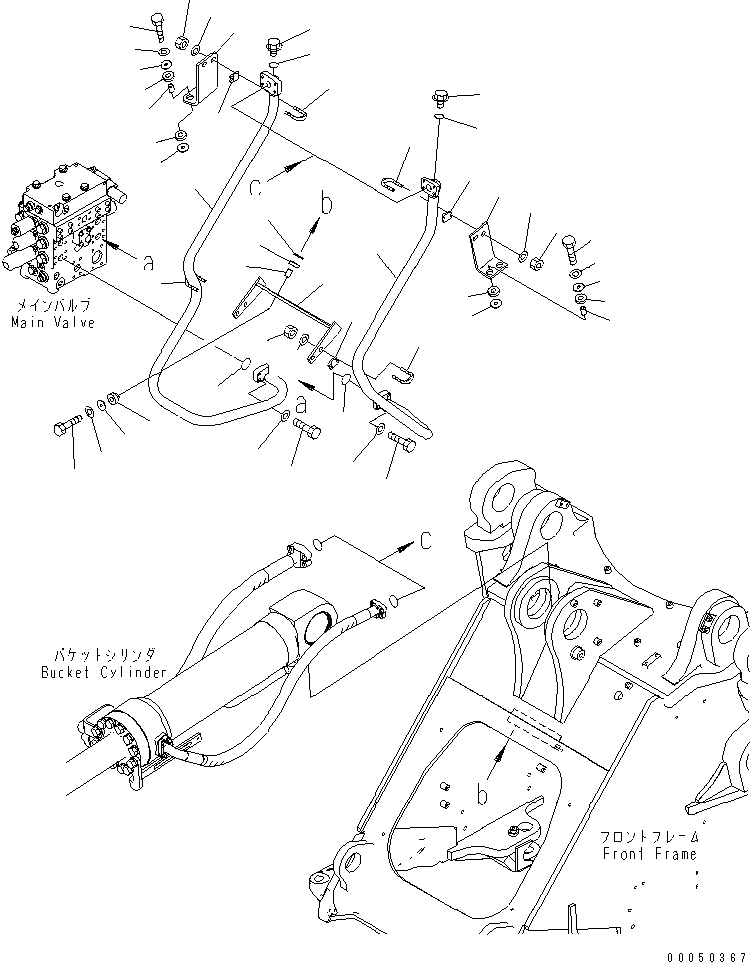 Схема запчастей Komatsu WA480-6 - ГИДРОЛИНИЯ (ЛИНИЯ ГИДРОЦИЛИНДРА КОВША) ГИДРАВЛИКА