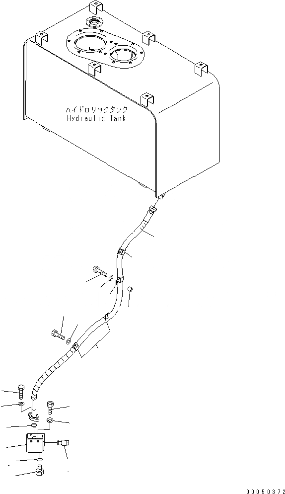 Схема запчастей Komatsu WA480-6 - ГИДРОЛИНИЯ (T БЛОК ВОЗВРАТН. ЛИНИЯ) ГИДРАВЛИКА