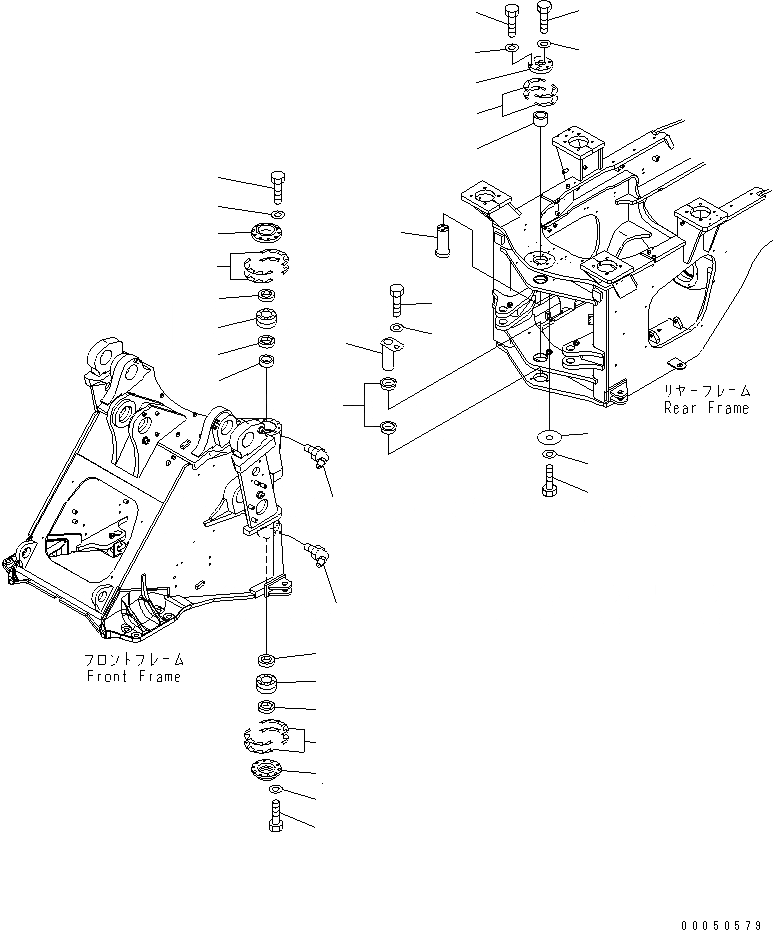 Схема запчастей Komatsu WA480-6 - HINGE ПАЛЕЦ ОСНОВНАЯ РАМА И ЕЕ ЧАСТИ