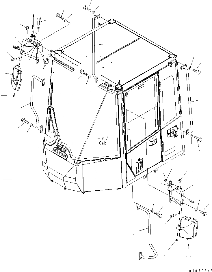 Схема запчастей Komatsu WA480-6 - MIRROR ЧАСТИ КОРПУСА