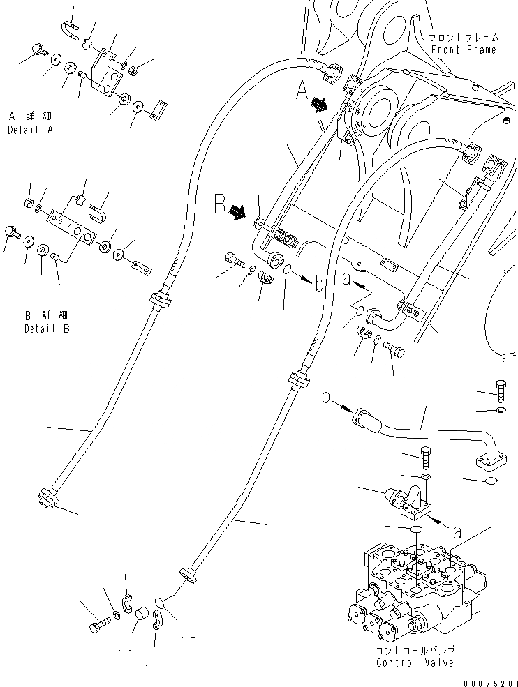 Схема запчастей Komatsu WA500-3LK - ГИДРОЛИНИЯ (ЛИНИЯ НАВЕСН. ОБОРУД-Я) (С 3-Х СЕКЦИОНН. КЛАПАН) ГИДРАВЛИКА
