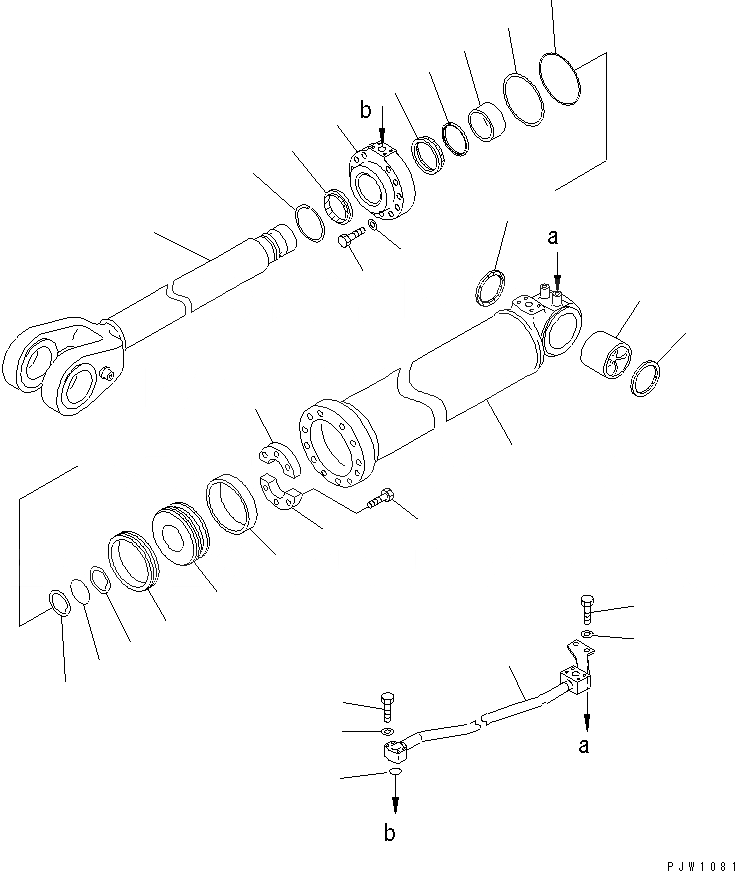 Схема запчастей Komatsu WA500-3LK - ЦИЛИНДР ASSEMBLY (СТРЕЛА)(№A7-) ГИДРАВЛИКА