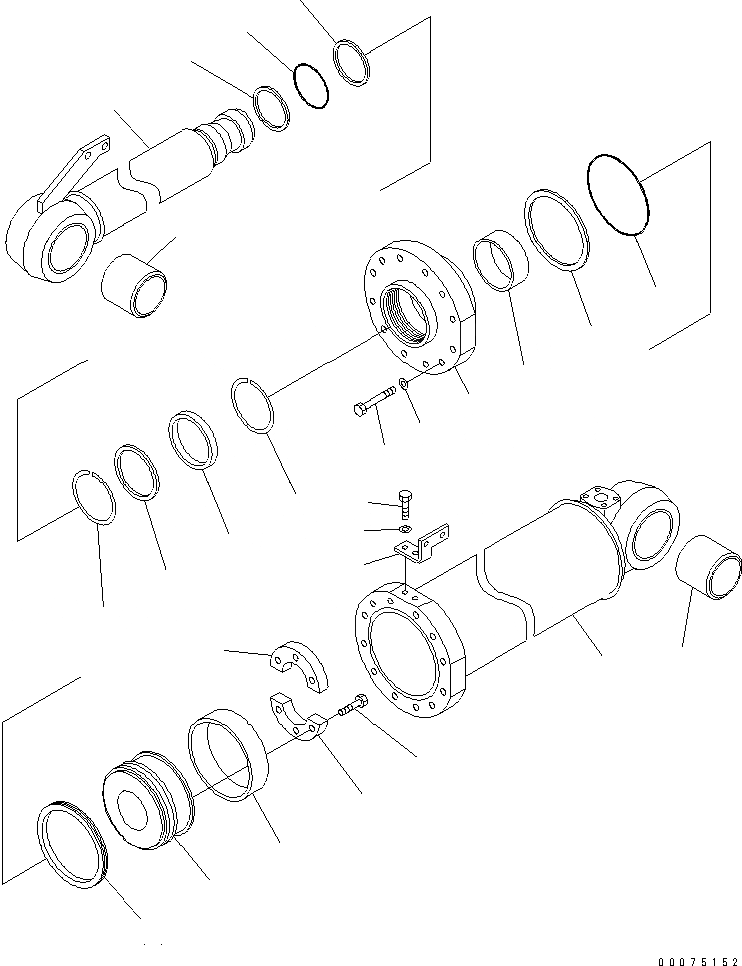 Схема запчастей Komatsu WA500-3LK - ЦИЛИНДР ASSEMBLY (БОЛЬШ. КОВШ) ГИДРАВЛИКА