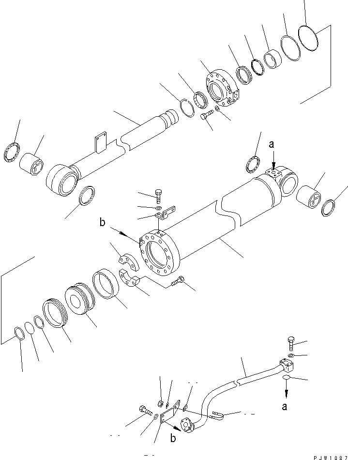 Схема запчастей Komatsu WA500-3LK - ЦИЛИНДР ASSEMBLY (КОВШ ВЫСОК. ПОДЪЕМ) ГИДРАВЛИКА