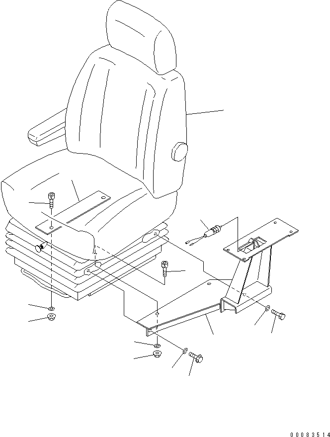 Схема запчастей Komatsu WA500-3LK - СИДЕНЬЕ ОПЕРАТОРА (МОНТАЖНЫЙ КАРКАС) (С ДЖОЙСТИК РУЛЕВ. УПРАВЛЕНИЕ) КАБИНА ОПЕРАТОРА И СИСТЕМА УПРАВЛЕНИЯ