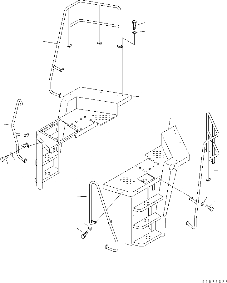 Схема запчастей Komatsu WA500-3LK - ENTRY ЛЕСТНИЦА HANDRAIL ЧАСТИ КОРПУСА