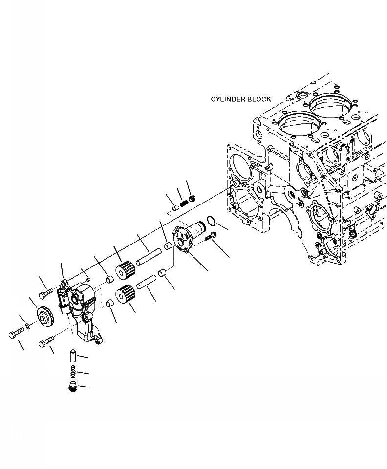 Схема запчастей Komatsu WA500-6 - A-B8A ДВИГАТЕЛЬ МАСЛ. НАСОС ДВИГАТЕЛЬ