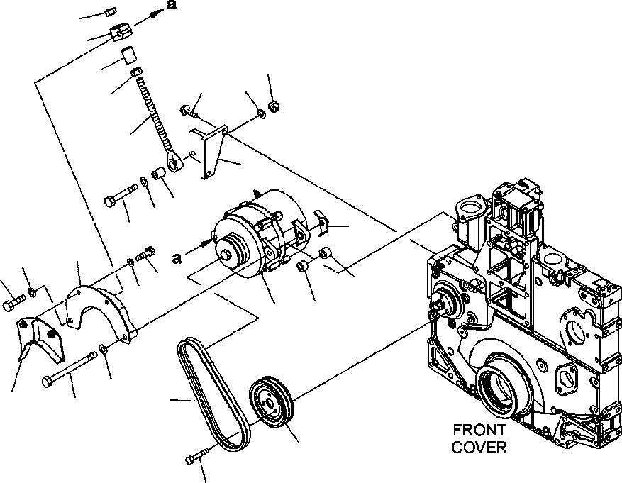 Схема запчастей Komatsu WA500-6 - A-AM КРЕПЛЕНИЕ ГЕНЕРАТОРА - 7 AMP С NON-HARDENED ШКИВ ДВИГАТЕЛЬ