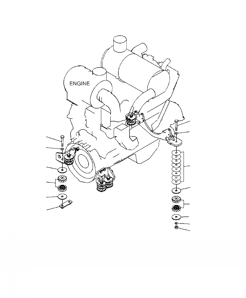 Схема запчастей Komatsu WA500-6 - B-A КРЕПЛЕНИЕ ДВИГАТЕЛЯ КОМПОНЕНТЫ ДВИГАТЕЛЯ