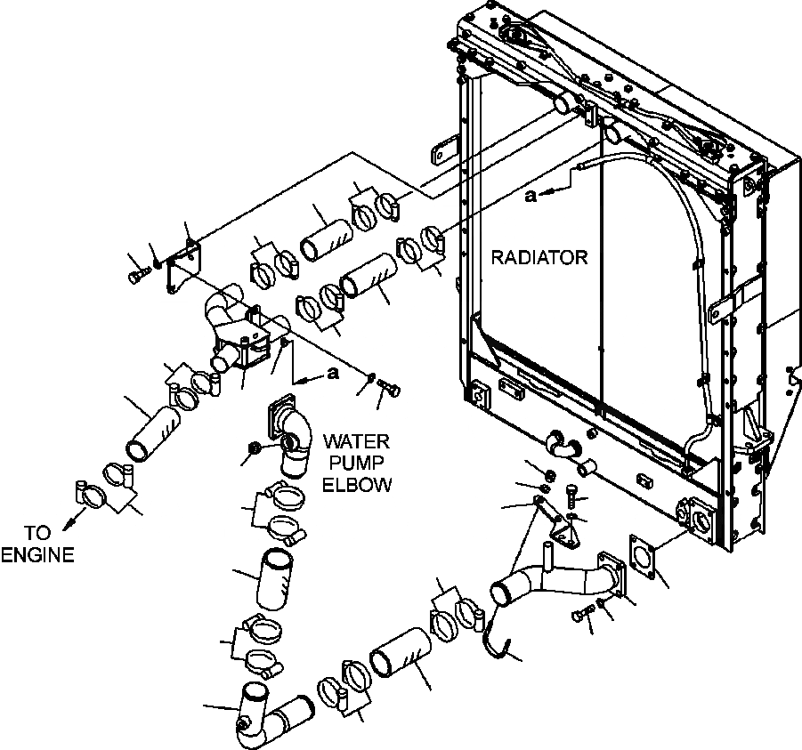 Схема запчастей Komatsu WA500-6 - C-A СИСТЕМА ТРУБ РАДИАТОРА ВЕРХН. И НИЖН. ЛИНИИ СИСТЕМА ОХЛАЖДЕНИЯ