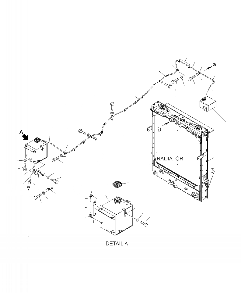 Схема запчастей Komatsu WA500-6 - C-A СИСТЕМА ТРУБ РАДИАТОРА ХЛАДАГЕНТ OVERПОТОК БАК И ЛИНИИ СИСТЕМА ОХЛАЖДЕНИЯ