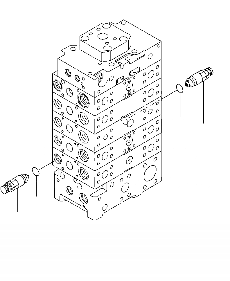 Схема запчастей Komatsu WA500-6 - H-B ОСНОВН. КЛАПАН 3-Х СЕКЦИОНН. ДЛЯ ECSS (/) ГИДРАВЛИКА