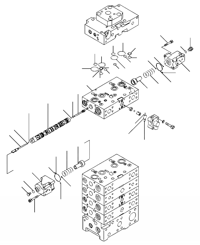 Схема запчастей Komatsu WA500-6 - H-B ОСНОВН. КЛАПАН 3-Х СЕКЦИОНН. ДЛЯ ECSS (/) ГИДРАВЛИКА