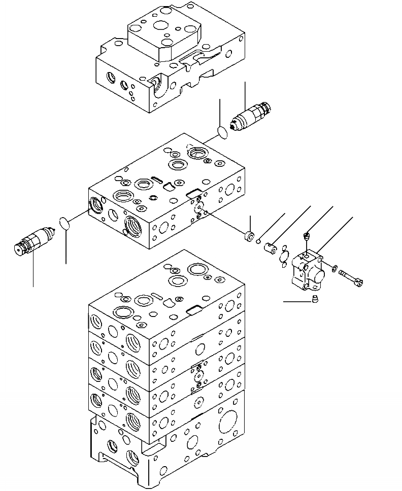 Схема запчастей Komatsu WA500-6 - H-B ОСНОВН. КЛАПАН 3-Х СЕКЦИОНН. ДЛЯ ECSS (/) ГИДРАВЛИКА