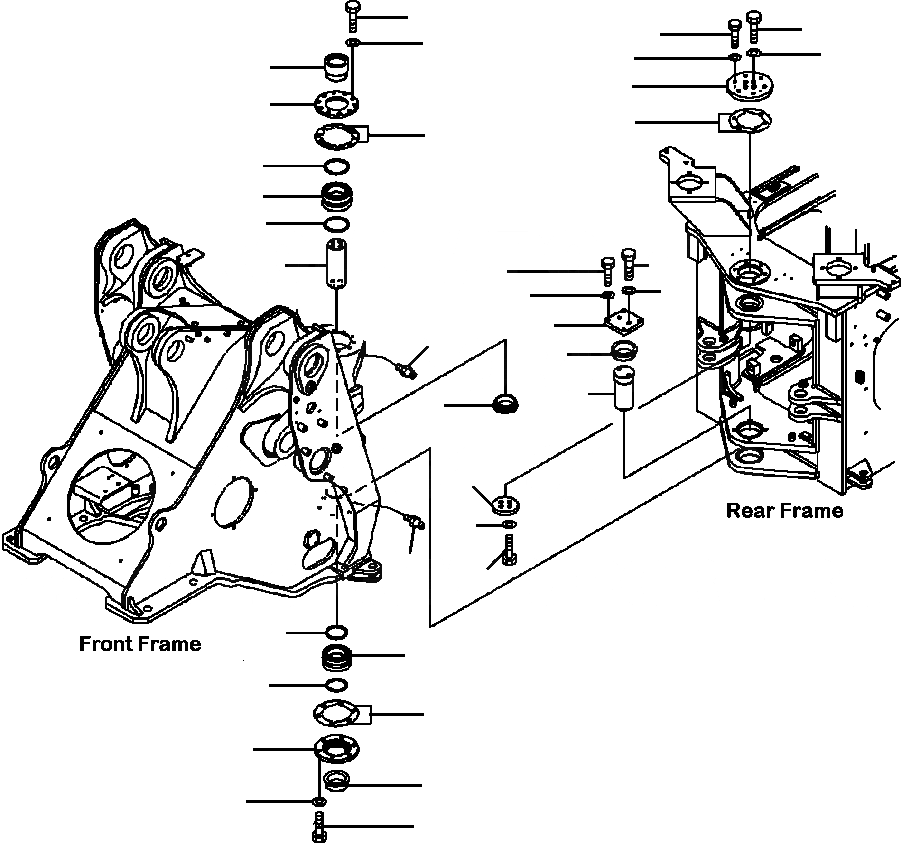 Схема запчастей Komatsu WA500-6 - J-A РАМА ASSEMBLY HINGE ПАЛЕЦS ОСНОВНАЯ РАМА И ЕЕ ЧАСТИ