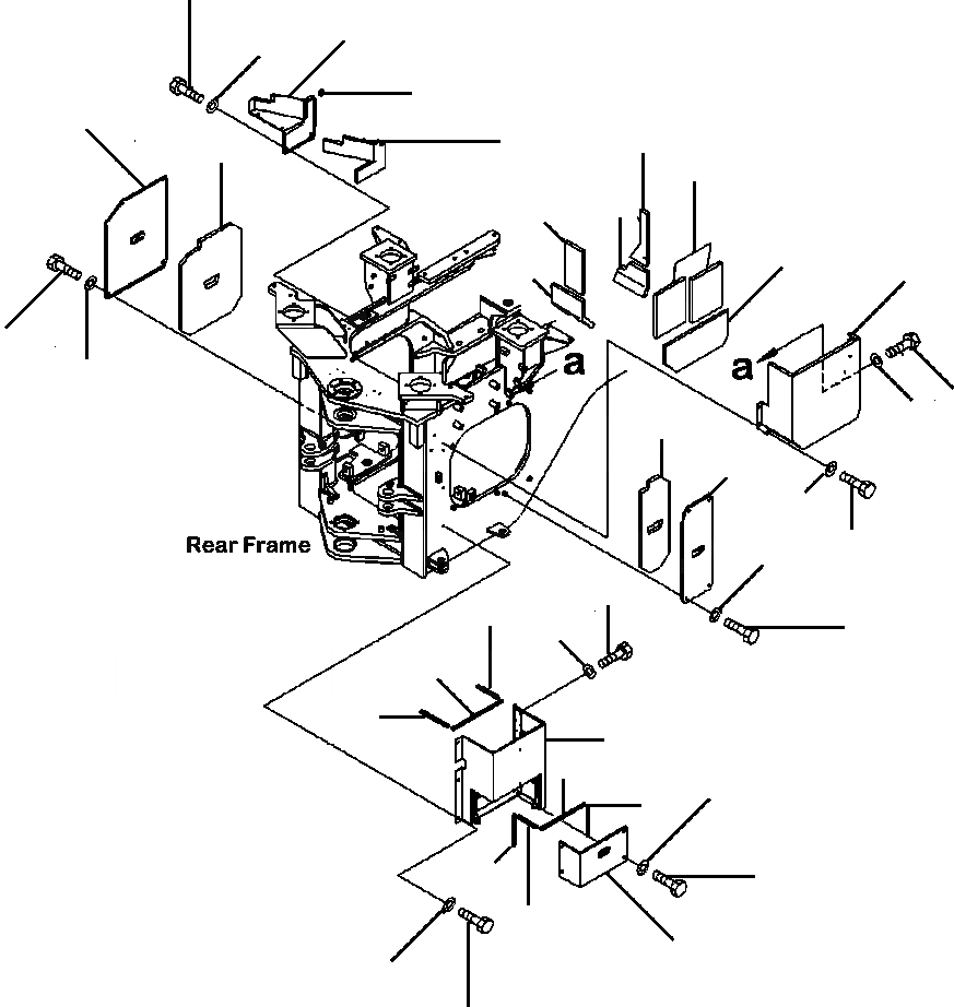Схема запчастей Komatsu WA500-6 - J9-A РАМА ASSEMBLY ЗАДН. РАМА ACCESS КРЫШКИ ОСНОВНАЯ РАМА И ЕЕ ЧАСТИ