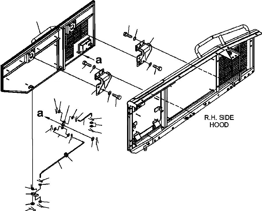 Схема запчастей Komatsu WA500-6 - M-A КАПОТ ПРАВ.  ДВЕРЬ ЧАСТИ КОРПУСА