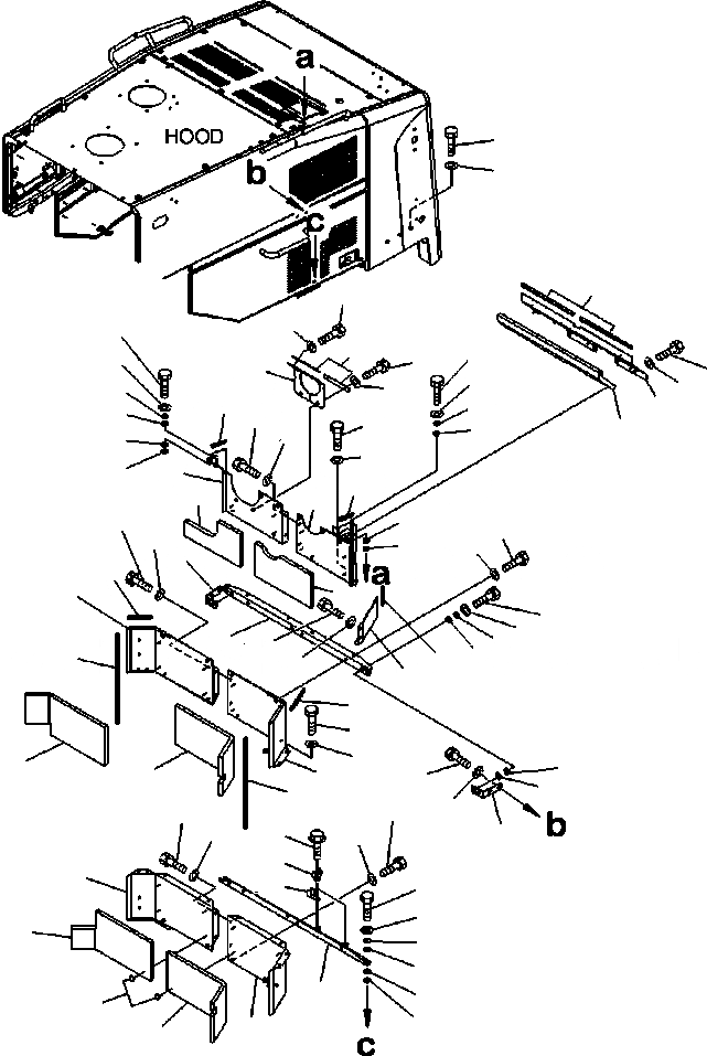Схема запчастей Komatsu WA500-6 - M-A КАПОТ РАДИАТОР ДЕФЛЕКТОРS ЧАСТИ КОРПУСА
