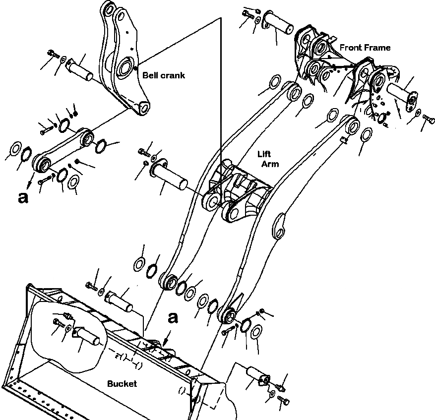 Схема запчастей Komatsu WA500-6 - T-A СТРЕЛА И BELL CRANK КРЕПЛЕНИЕ РАБОЧЕЕ ОБОРУДОВАНИЕ