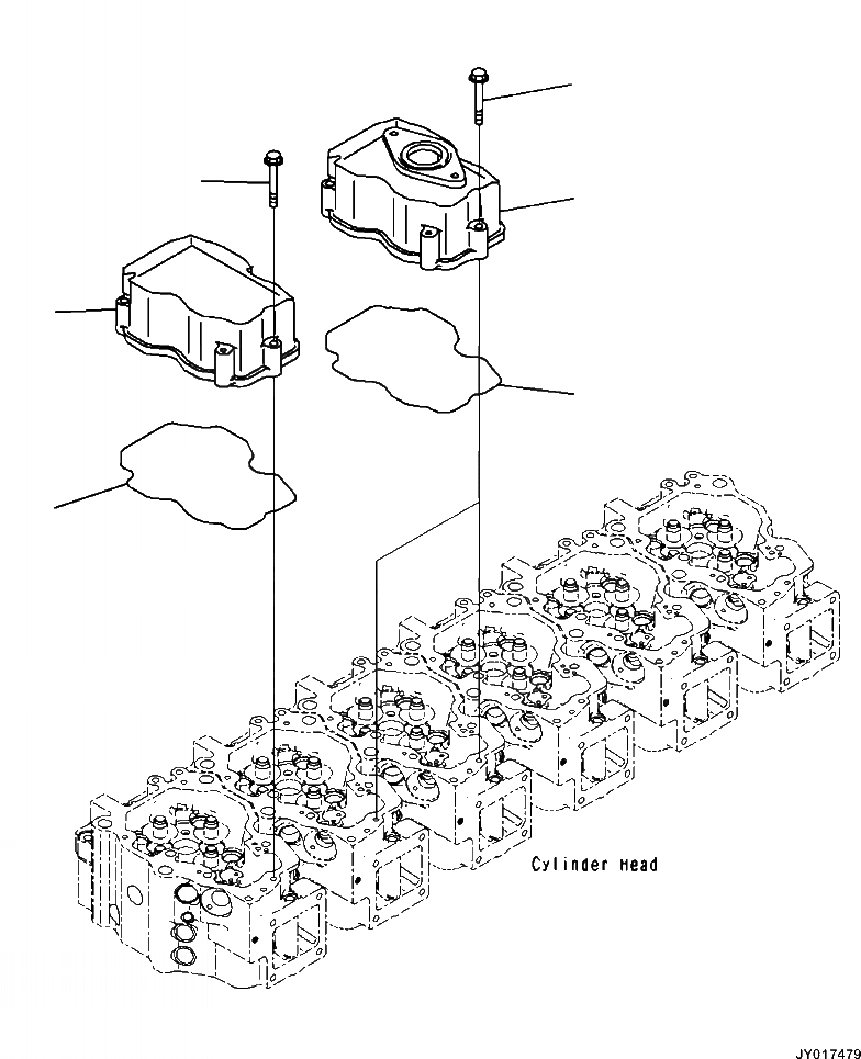Схема запчастей Komatsu WA500-7 - A-AA8 ГОЛОВКА ЦИЛИНДРОВ COVER ДВИГАТЕЛЬ