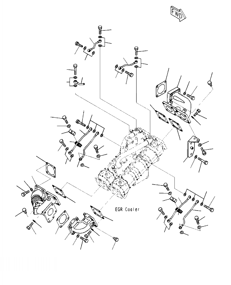 Схема запчастей Komatsu WA500-7 - A-AA8 ВЫПУСКН. GAS RECIRCULATION (EGR) КЛАПАН ЛИНИЯ ОХЛАЖДЕНИЯ И ВОЗДУШН. ВЕНТИЛЯЦИЯ ДВИГАТЕЛЬ