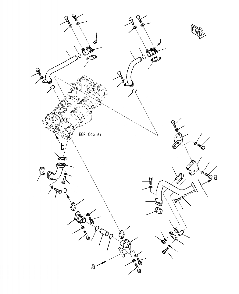 Схема запчастей Komatsu WA500-7 - A-AA7 ВЫПУСКН. GAS RECIRCULATION (EGR) КЛАПАН ХЛАДАГЕНТ ТРУБЫ ДВИГАТЕЛЬ