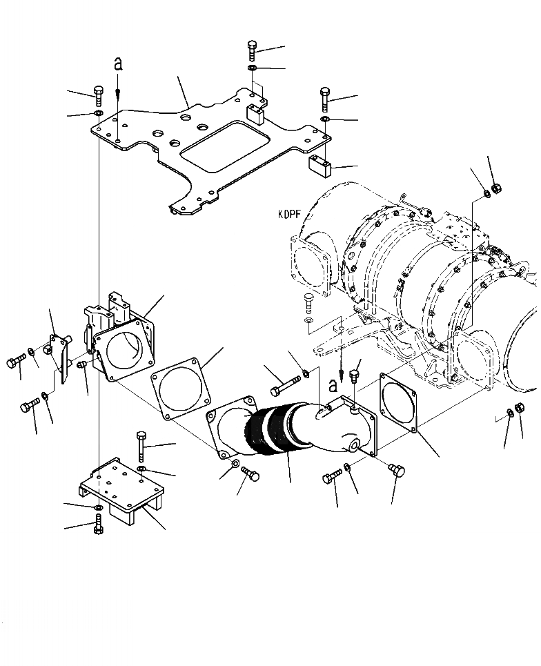 Схема запчастей Komatsu WA500-7 - A7-AA KOMATSU DIESEL ЧАСТЬICULATE ФИЛЬТР. (KDPF) ТРУБЫ ДВИГАТЕЛЬ