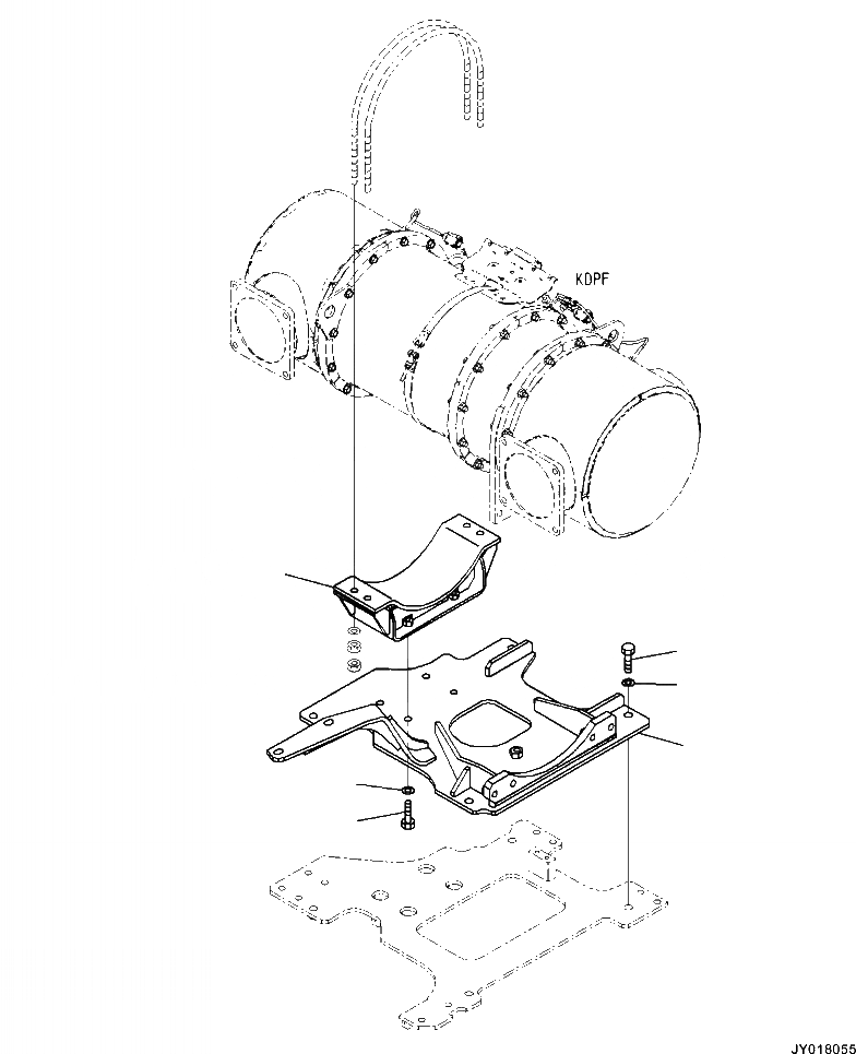 Схема запчастей Komatsu WA500-7 - A7-AA7 KOMATSU DIESEL ЧАСТЬICULATE ФИЛЬТР. (KDPF) КРЕПЛЕНИЕ ДВИГАТЕЛЬ