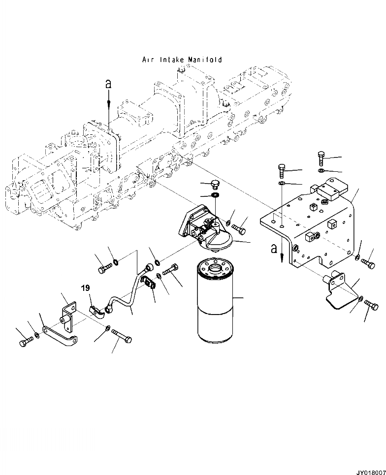 Схема запчастей Komatsu WA500-7 - A9-AB ТОПЛИВН. ФИЛЬТР. ДВИГАТЕЛЬ