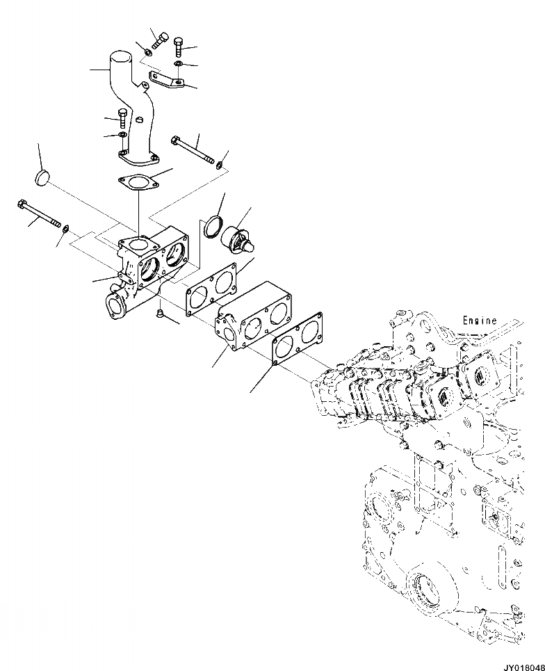 Схема запчастей Komatsu WA500-7 - A9-AA ТЕРМОСТАТ И КОЖУХ ДВИГАТЕЛЬ