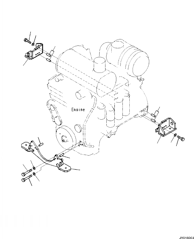 Схема запчастей Komatsu WA500-7 - A89-AA ДВИГАТЕЛЬ СУППОРТ КОРПУС ДВИГАТЕЛЬ