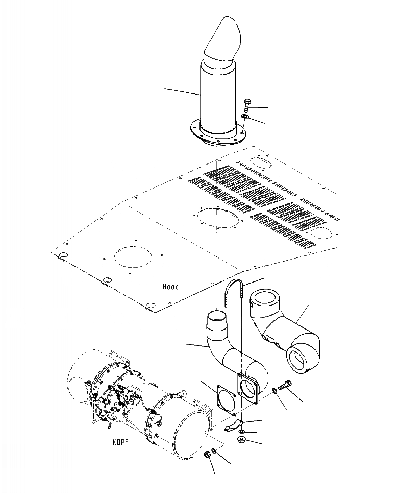 Схема запчастей Komatsu WA500-7 - B-A ВЫХЛОПНАЯ ТРУБА КОМПОНЕНТЫ ДВИГАТЕЛЯ