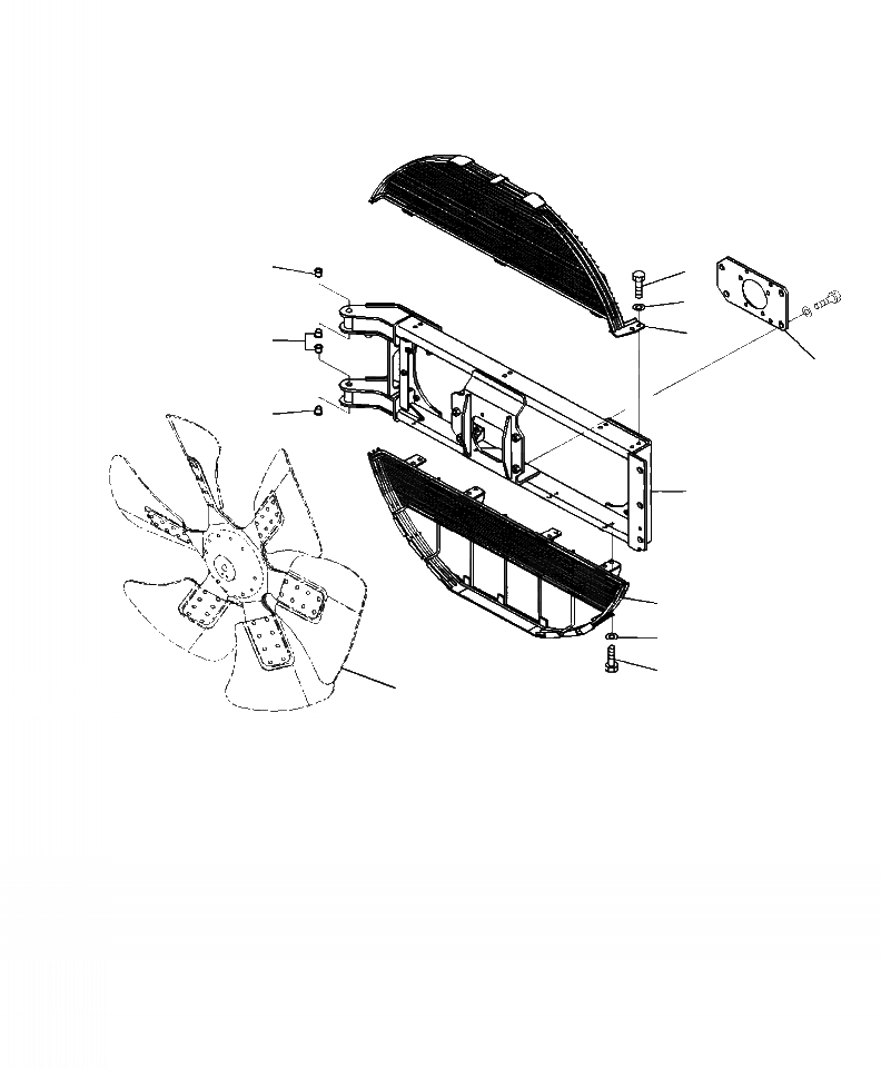 Схема запчастей Komatsu WA500-7 - C-9A РЕШЕТКА ВЕНТИЛЯТОРА РАДИАТОРА КРЕПЛЕНИЕ СИСТЕМА ОХЛАЖДЕНИЯ