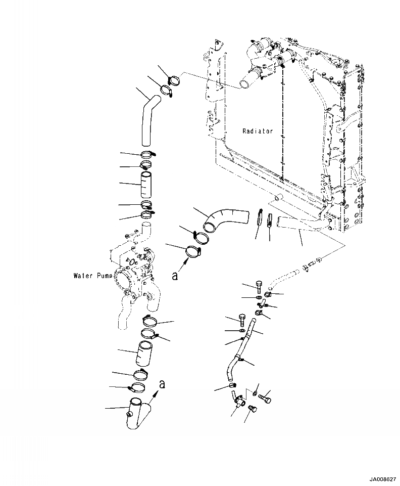 Схема запчастей Komatsu WA500-7 - C-A СИСТЕМА ТРУБ РАДИАТОРА (/) СИСТЕМА ОХЛАЖДЕНИЯ